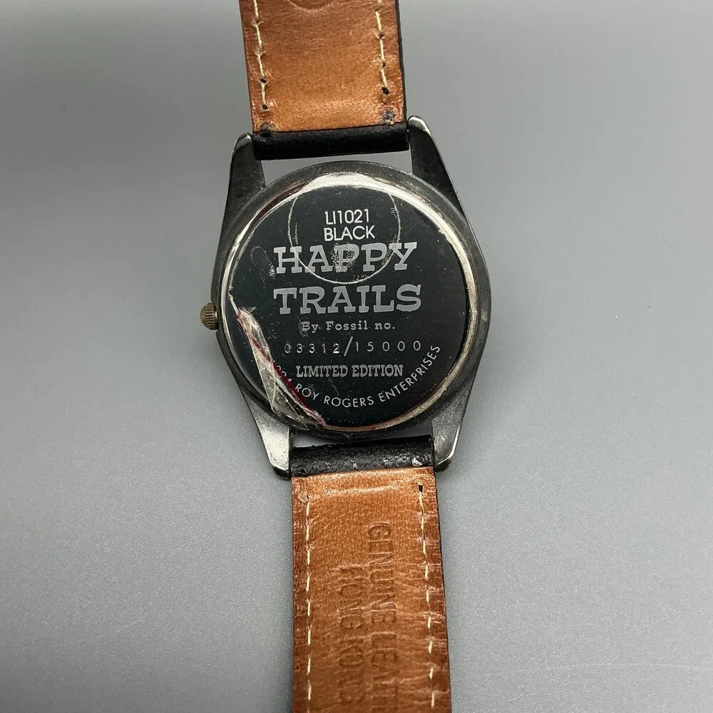 Vintage Fossil Happy Trails Mens Watch 34mm Roy Rogers Dale Evans New Battery